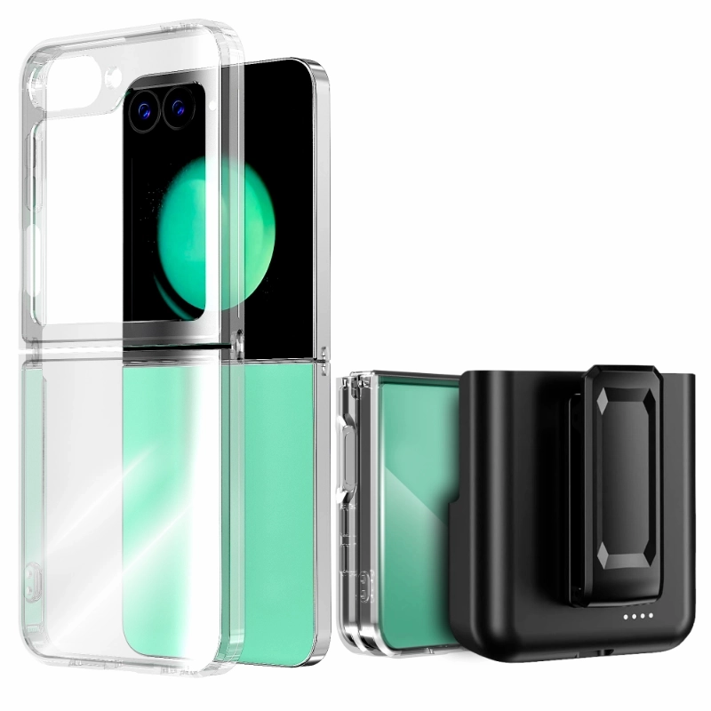 Samsung Galaxy Z Flip6 Hybrid Shockproof Clear Slim Acrylic Case Cover Flexible Hinge Rib Impact Cushion Magnetic Mount