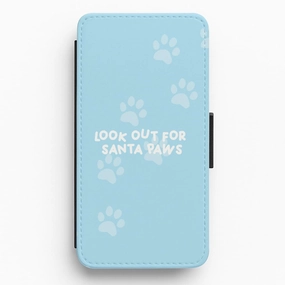 Textured Comfort Santa Paws - Christmas Flip / Wallet Phone Case