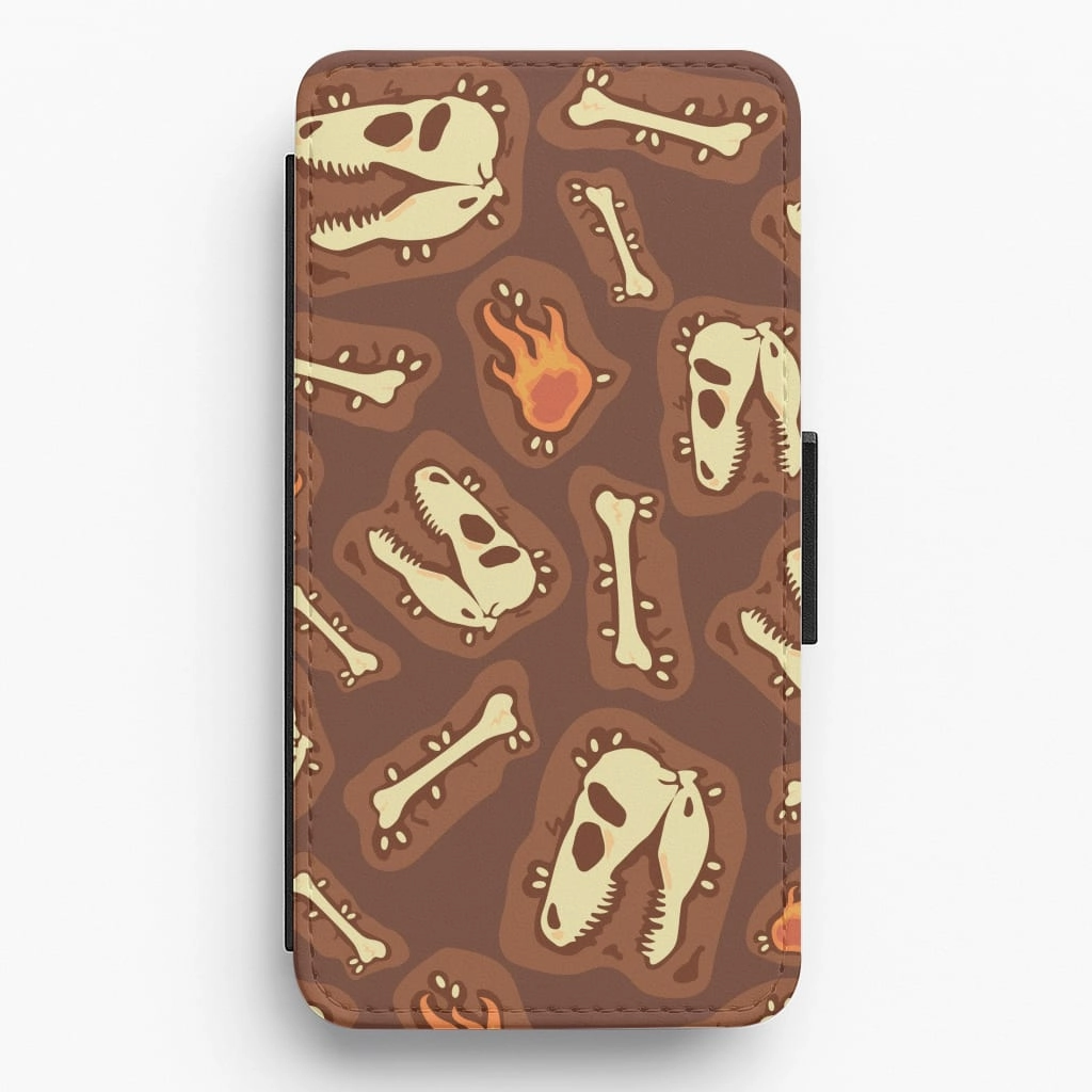 Bones And Skulls - Dinosaurs Flip / Wallet Phone Case Bold colors Fashion Look
