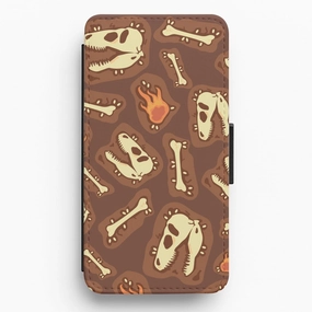 Bones And Skulls - Dinosaurs Flip / Wallet Phone Case Bold colors Fashion Look