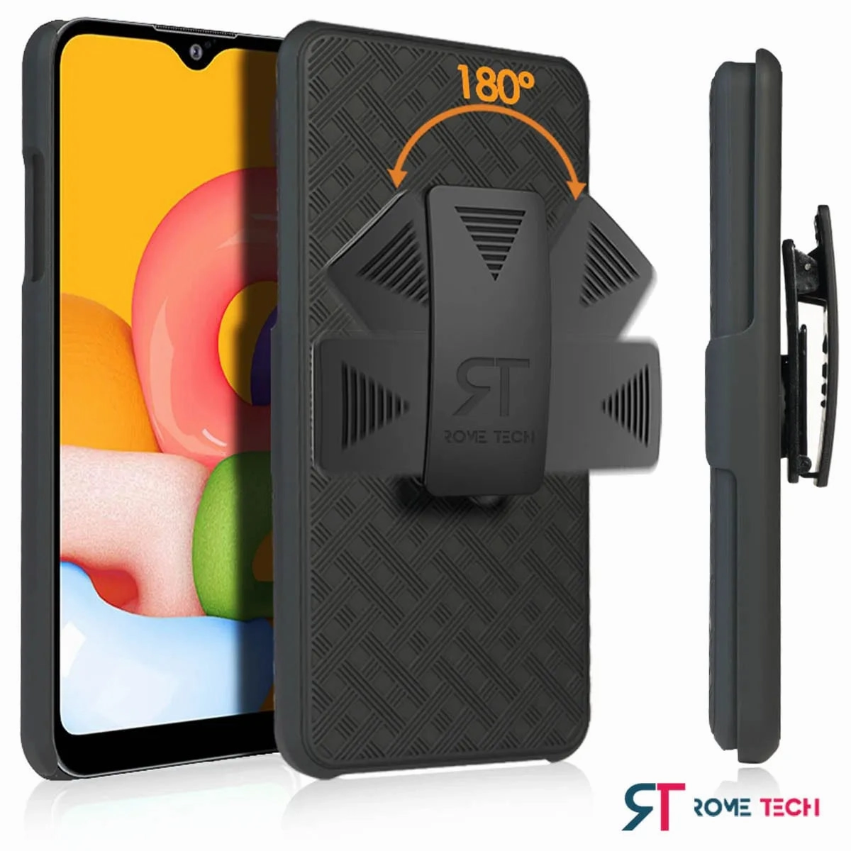 Premium Pattern Design Luxury Grip Samsung Galaxy A01 Belt Clip Holster Phone Case