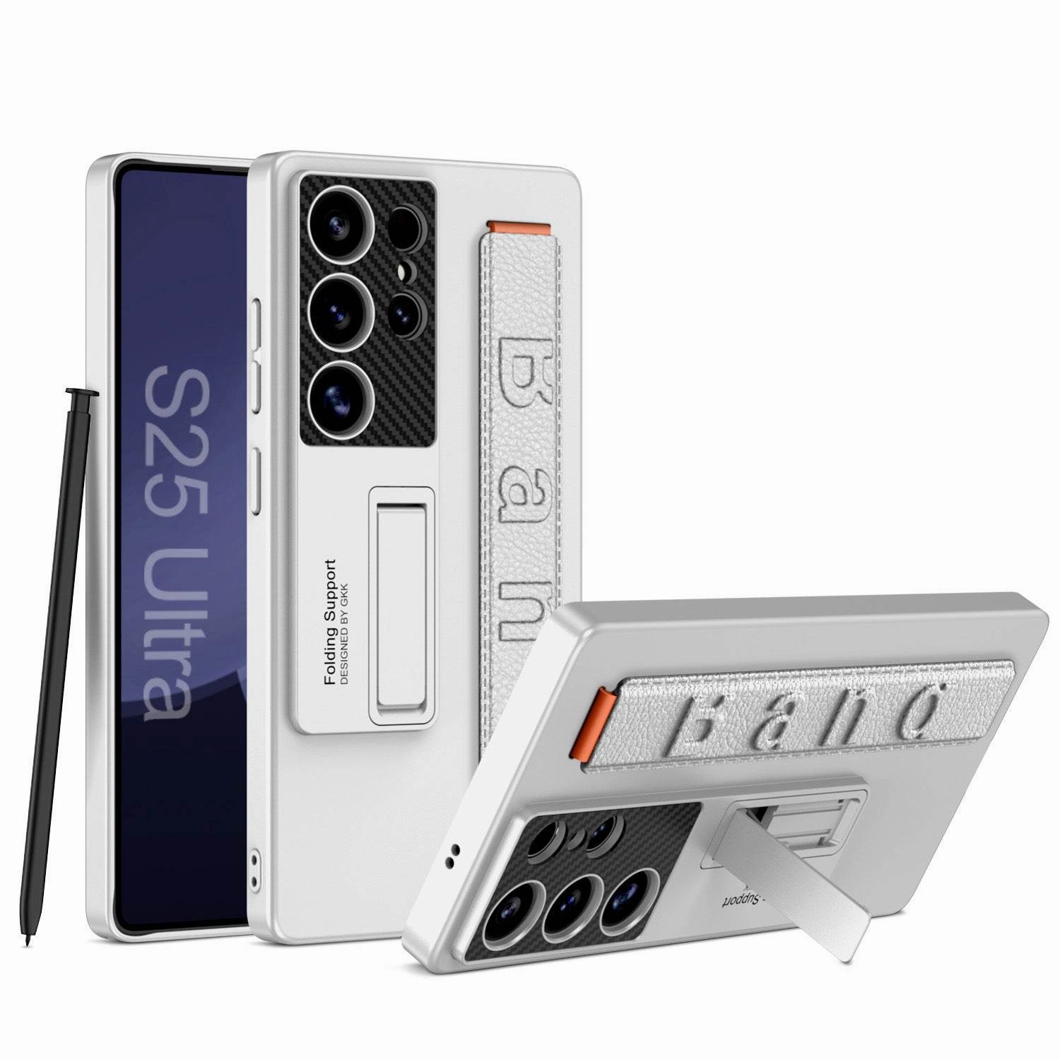 Lightweight Protection Compact Design Galaxy S25 Series Magnetic Hinge Case with Pen Holder and Wrist Strap