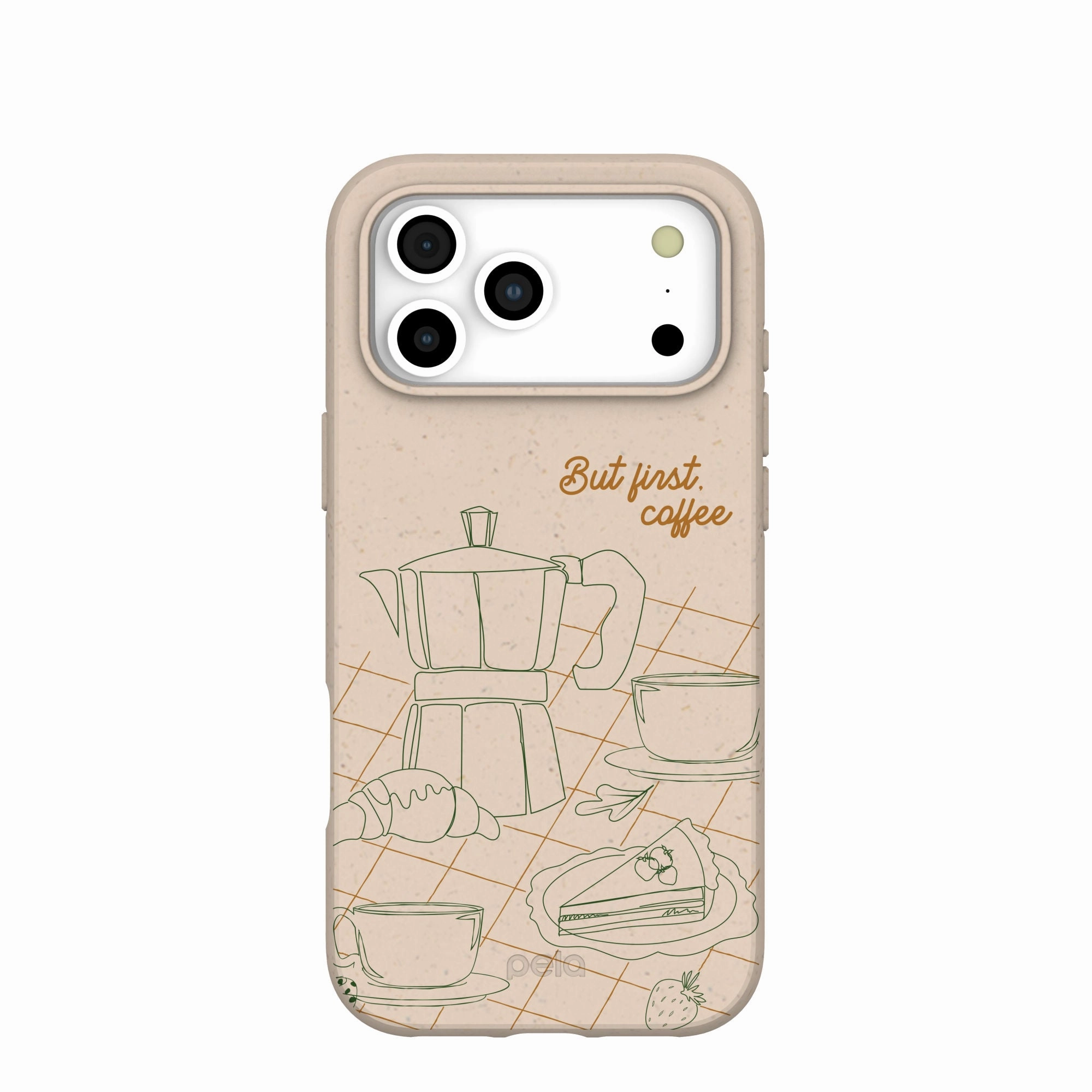 Flexible Grip Texture Seashell But First iPhone 17 Pro Max Case