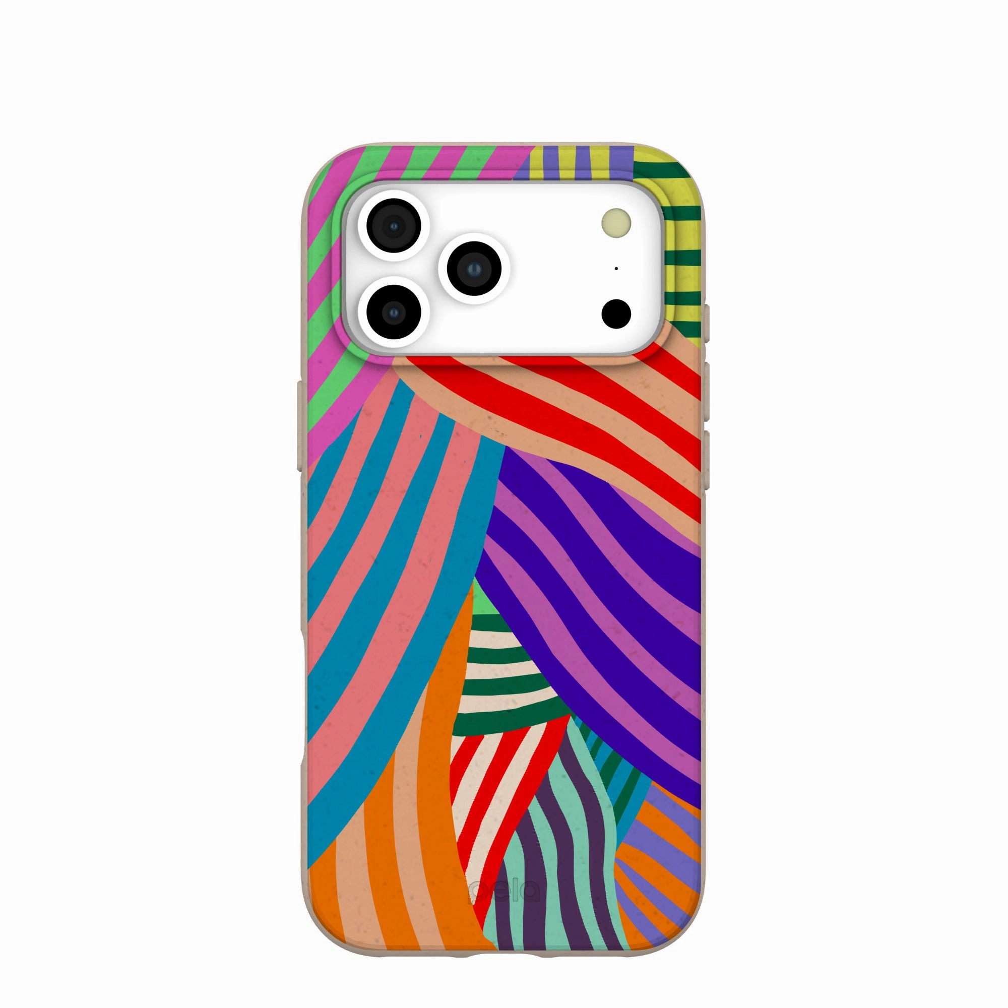 Seashell Clownish Stripes iPhone 17 Pro Max Case Gloss Surface Hand Friendly