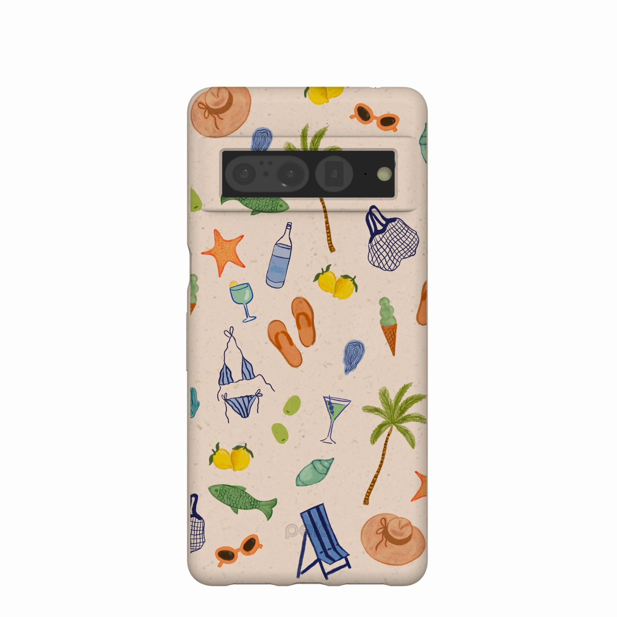 Modern Frame Minimal Texture Seashell Coastline Sketch Google Pixel 7 Pro Case