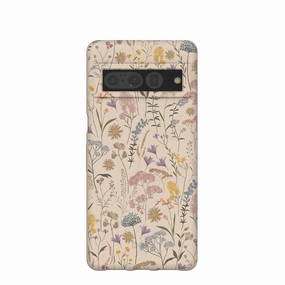 Seashell Dusty Petals Google Pixel 7 Pro Case Drop Protection