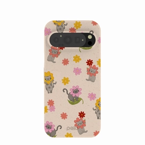 Seashell Flower Cats Google Pixel 9/9 Pro Case daily protection