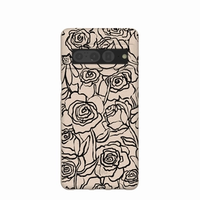 Seashell Inked Blooms Google Pixel 7 Pro Case Durable Layer Refined Look