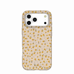 Seashell Little Yellow Flowers iPhone 17 Pro Max Case Anti Shock Layer