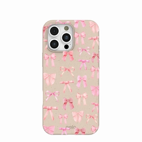 Seashell Rosy Bows iPhone 16 Pro Max Case Sleek Appearance Sleek Edge