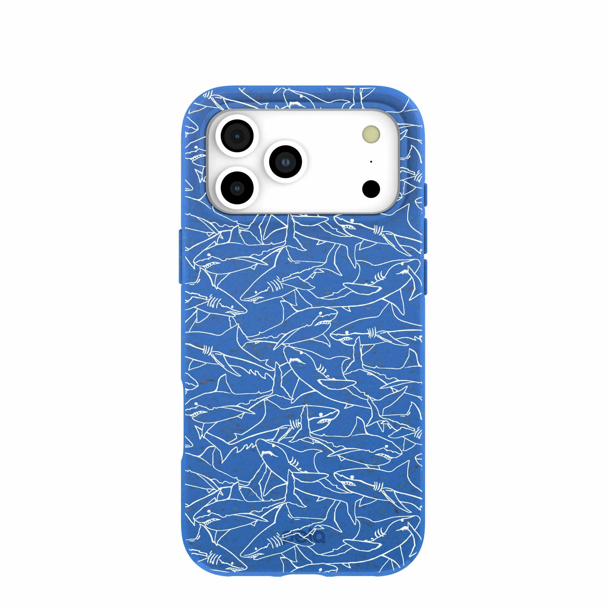 Electric Blue Shark Frenzy iPhone 17 Pro Max Case Shock Layer