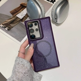 Durable Build Quality Shock shield Shiny Glitter Lens Bracket Magnetic Case - Samsung