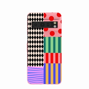 Bubblegum Pink Juggling Colors Google Pixel 8 Pro Case Elegant Look Smooth Pattern Finish