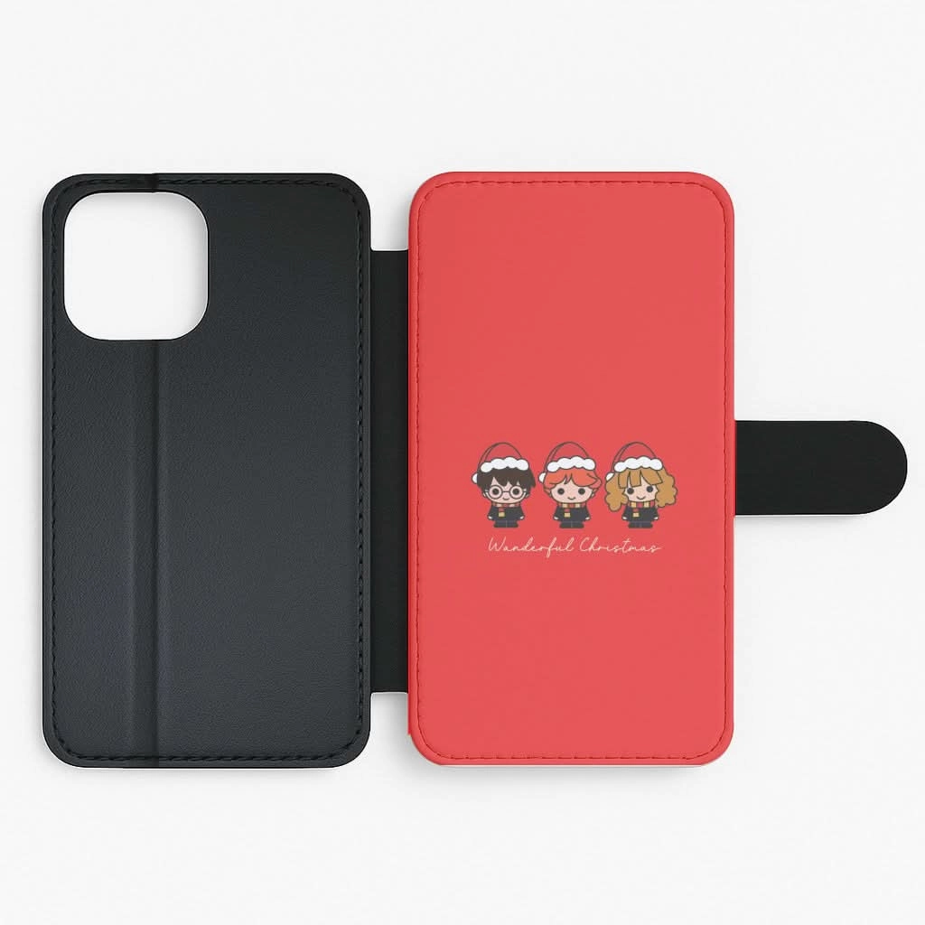 Wizards With Christmas Hats Flip / Wallet Phone Case Full Coverage