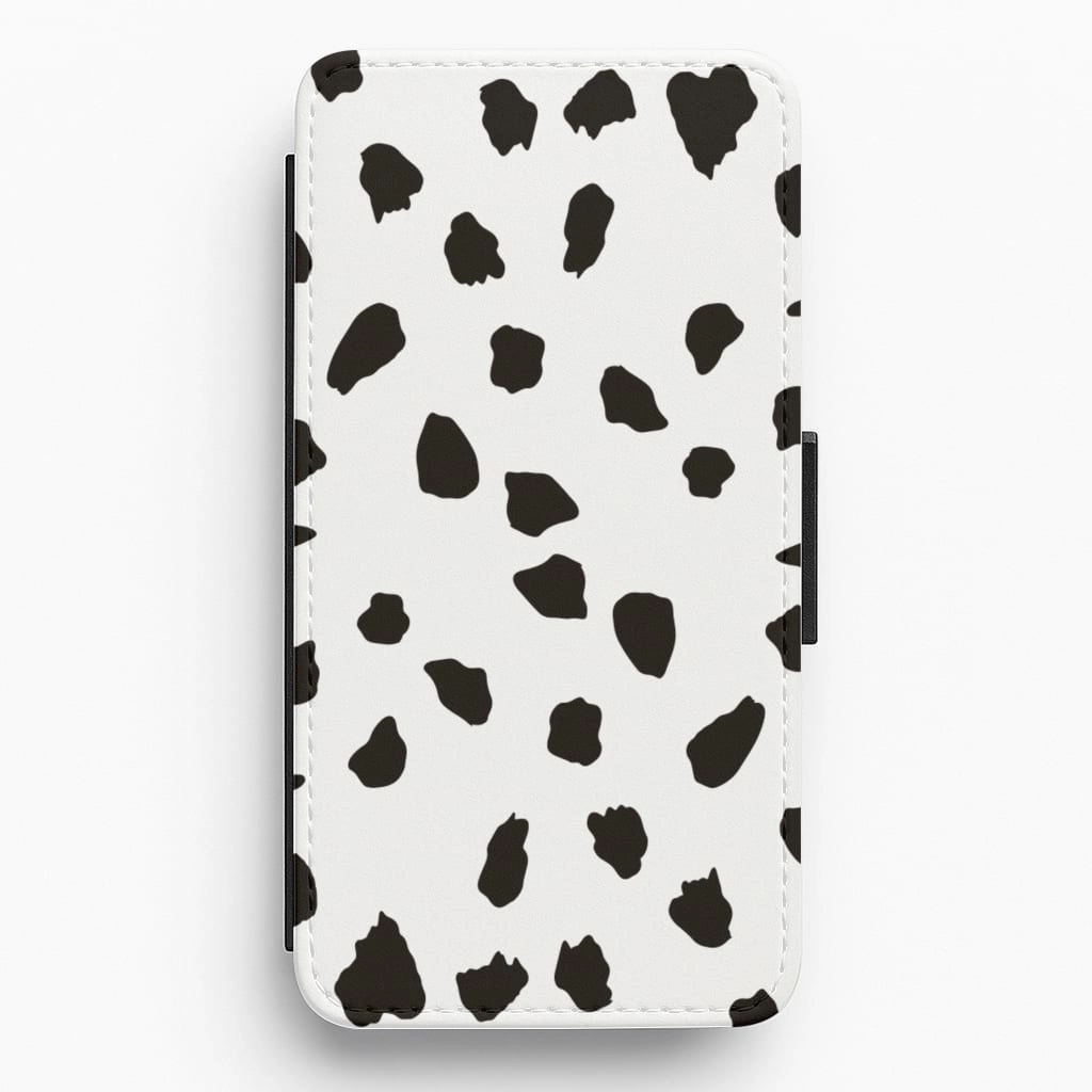 Stylish Layer Texture Dalmatian - Dog Pattern Flip / Wallet Phone Case