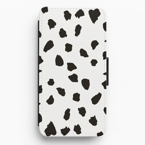 Stylish Layer Texture Dalmatian - Dog Pattern Flip / Wallet Phone Case
