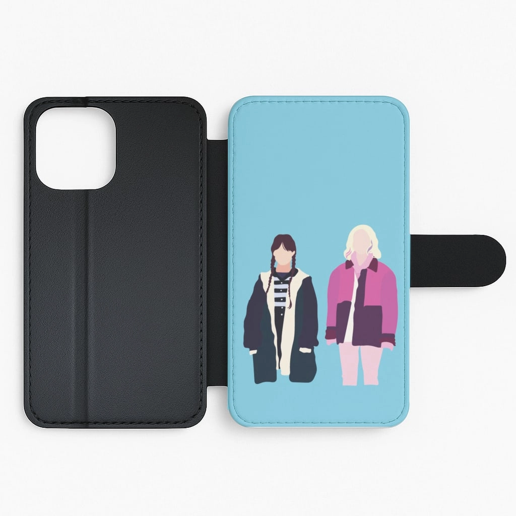 Sinclair And Wednesday Flip / Wallet Phone Case Hybrid Texture Layer Smooth Look Texture