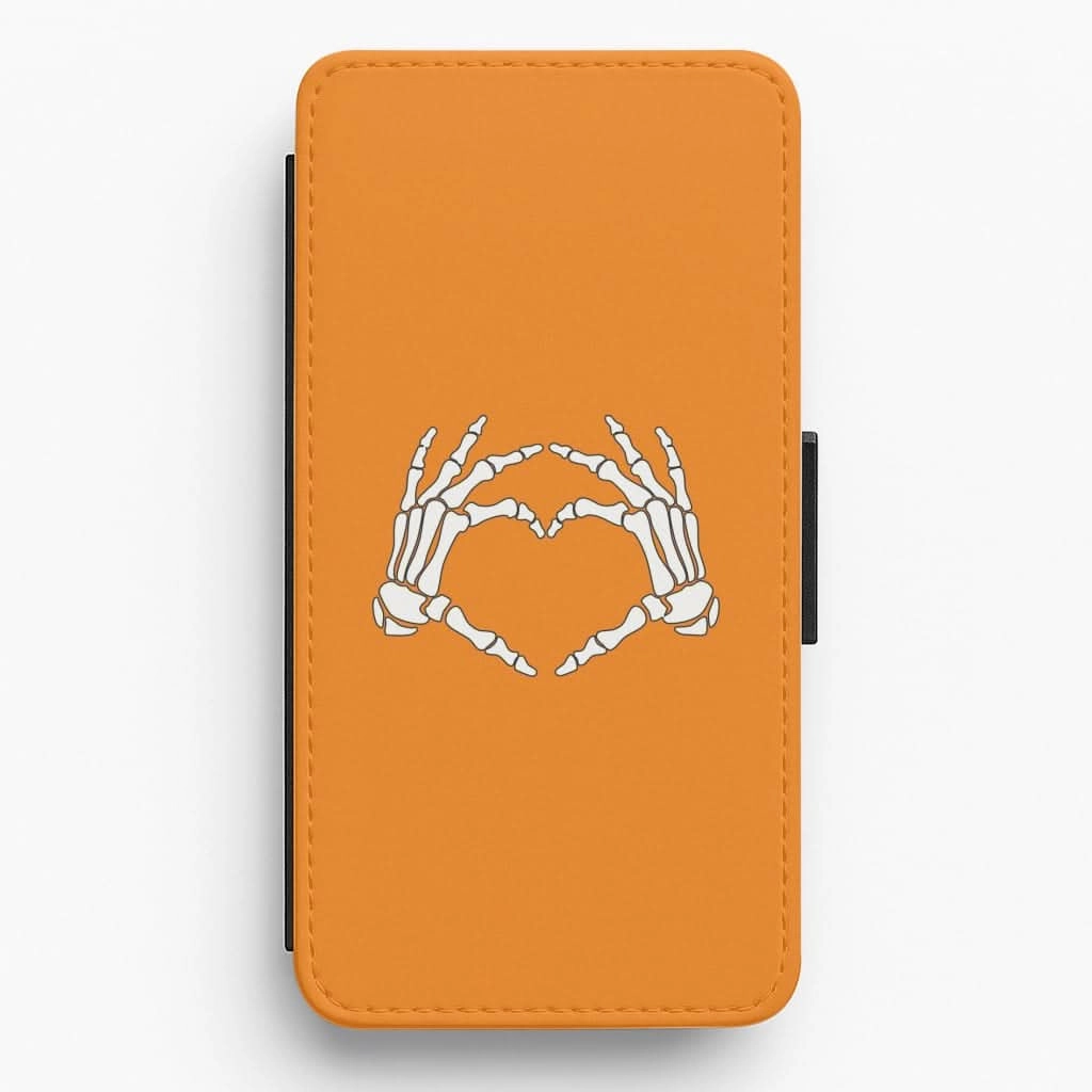 Refined Protection Skeleton Heart Flip / Wallet Phone Case