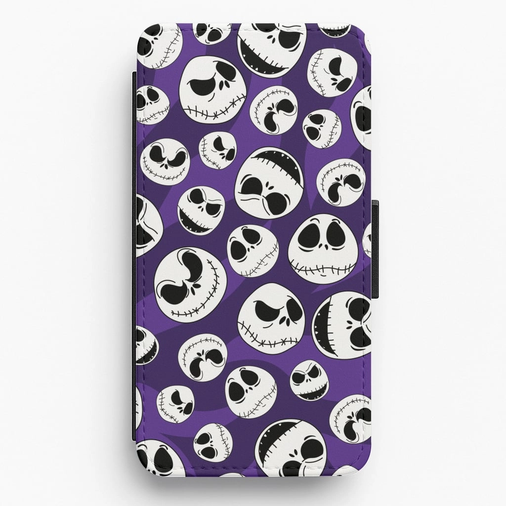 Flexible structure Skull Pattern Flip / Wallet Phone Case
