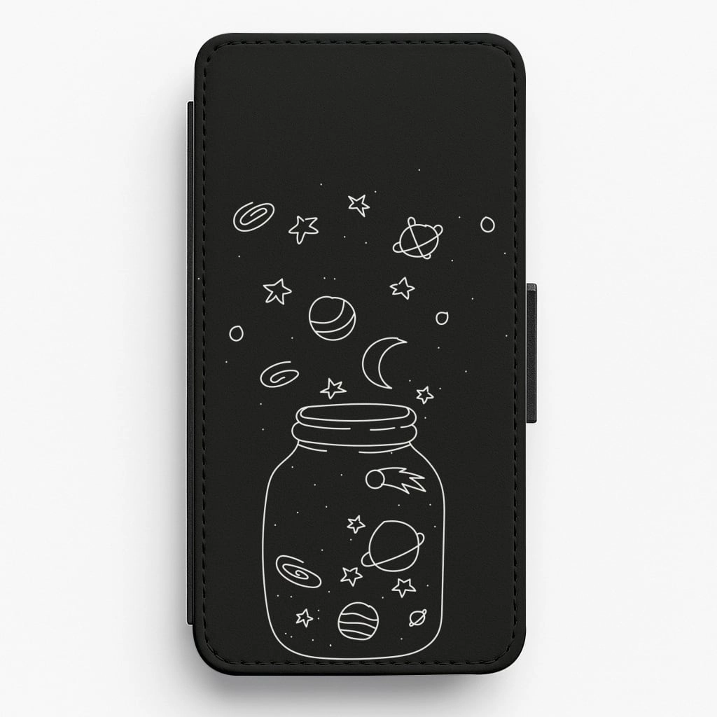 Space Jar Flip / Wallet Phone Case Flexible Touch Soft Design