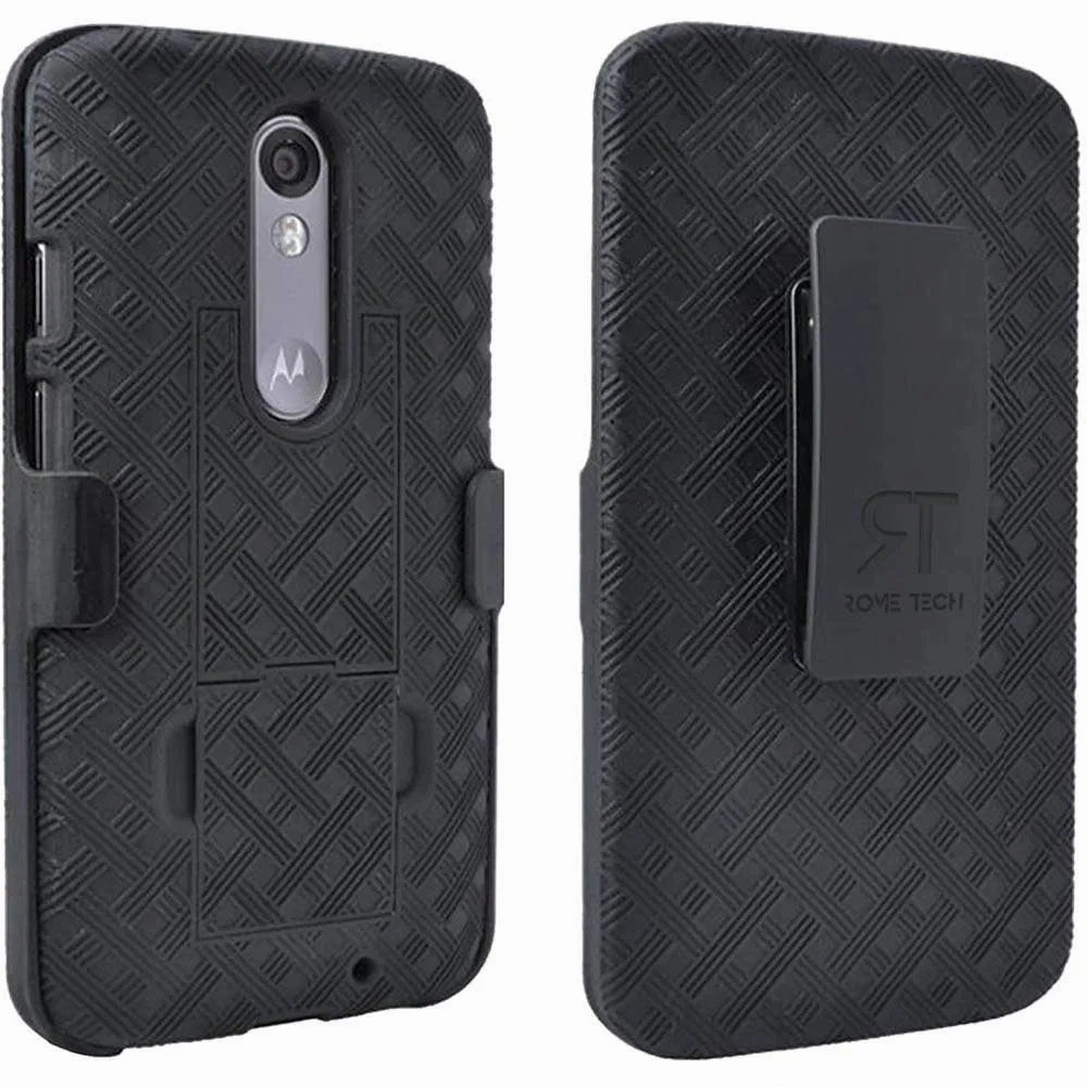 Durable Shell Minimal Style Motorola Droid Maxx 2 5.5" (2015) Belt Clip Holster Phone Case