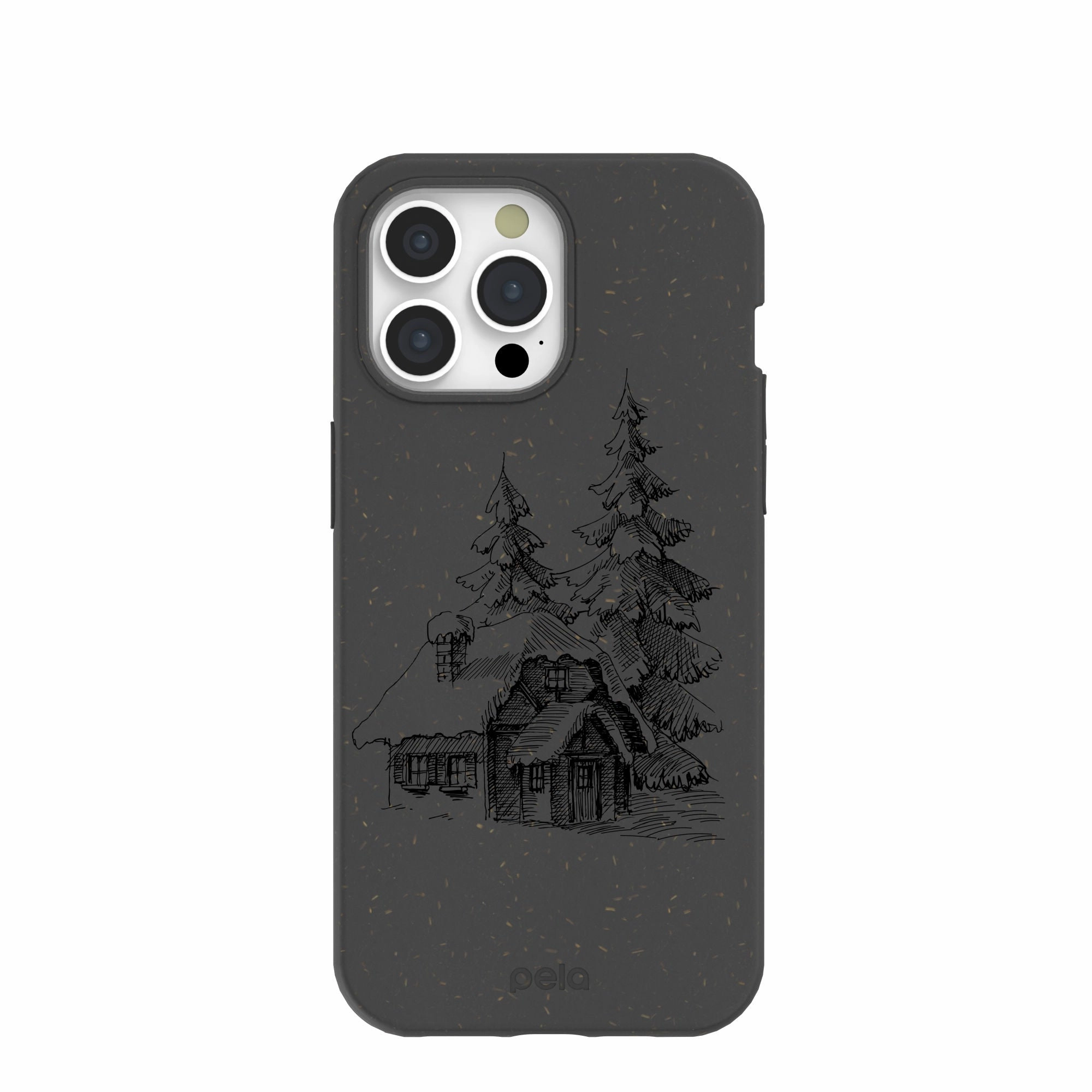 Black Lone Cabin iPhone 15 Pro Max Case Easy Access