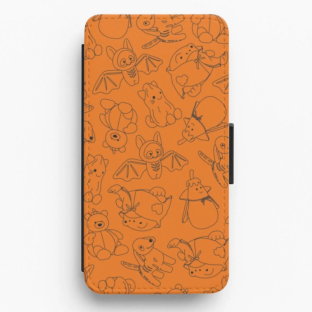 Travel Ready Halloween Plushies Pattern I - Halloween Flip / Wallet Phone Case