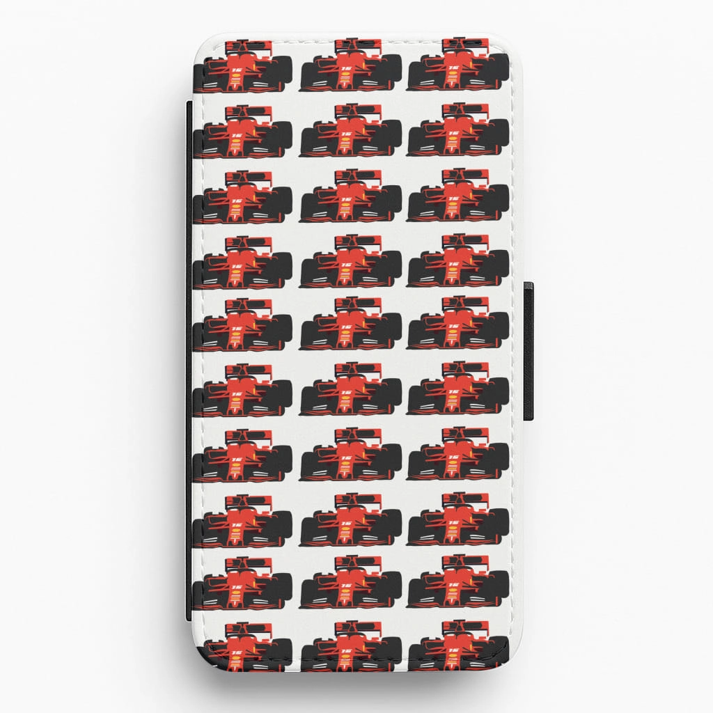F1 Car Collage Flip / Wallet Phone Case Protective Structure Clear Design