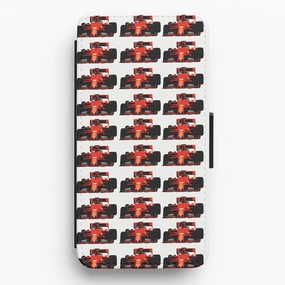 F1 Car Collage Flip / Wallet Phone Case Protective Structure Clear Design