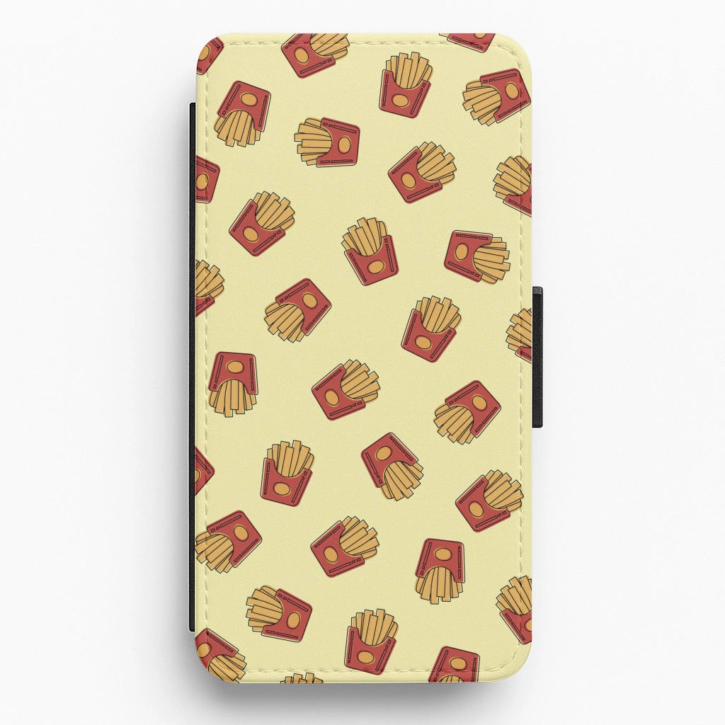 Durable Finish Layer Fries - Fast Food Patterns Flip / Wallet Phone Case