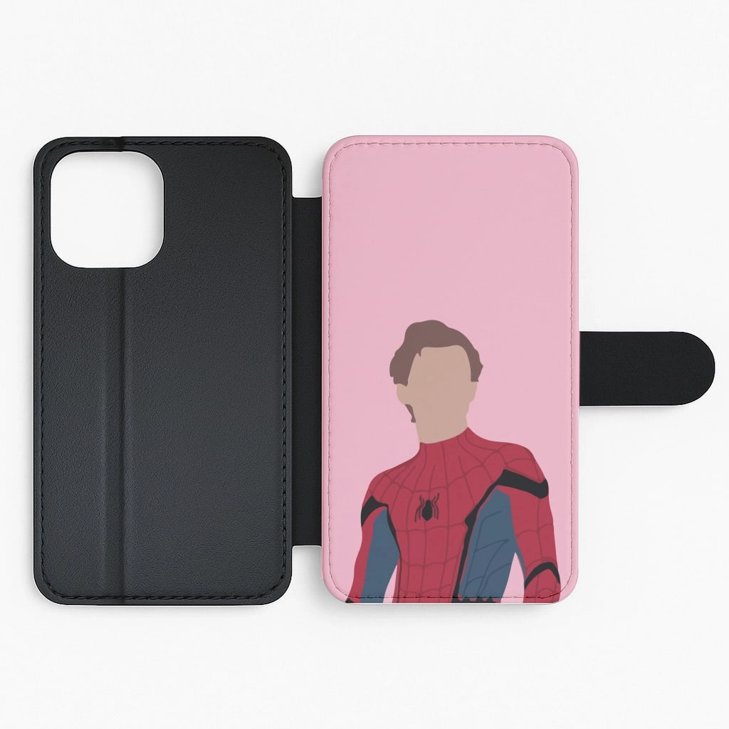 Protective Form Texture Spiderman Flip / Wallet Phone Case