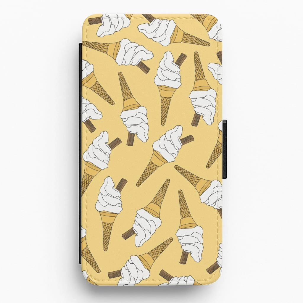 Clear Back Grip Enhanced 99s - Ice Cream Patterns Flip / Wallet Phone Case