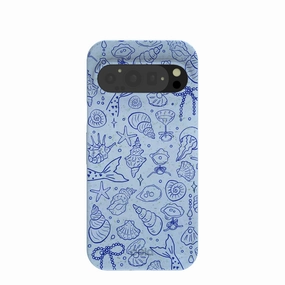 Shock Resistant Build Minimal Aesthetic Powder Blue Ocean Charms Google Pixel 9/9 Pro Case