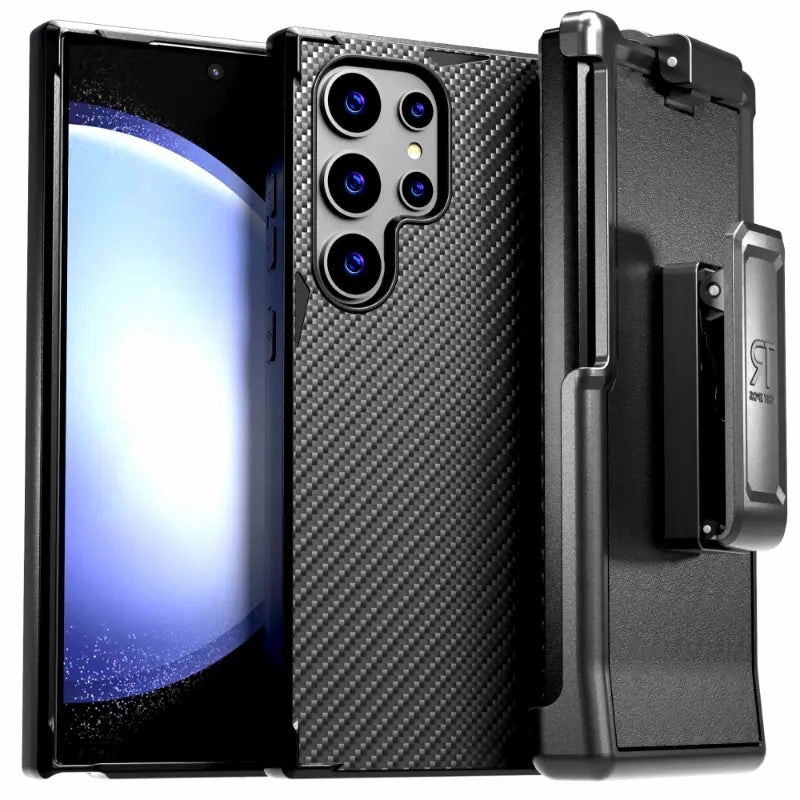 Samsung Galaxy S24 Ultra (2024) Protective Shockproof Case with Belt Clip Holster Refined Look Vivid Surface Detail