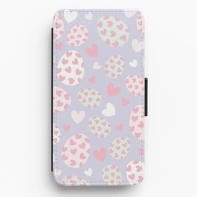 Modern Build Urban Design Heart Easter Eggs Pattern Flip / Wallet Phone Case