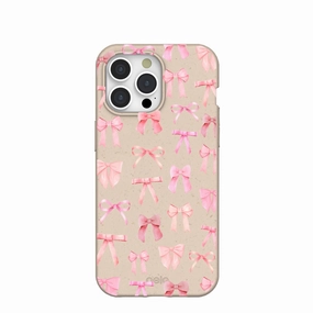 Chic Accessory Light Form Seashell Rosy Bows iPhone 15 Pro Max Case