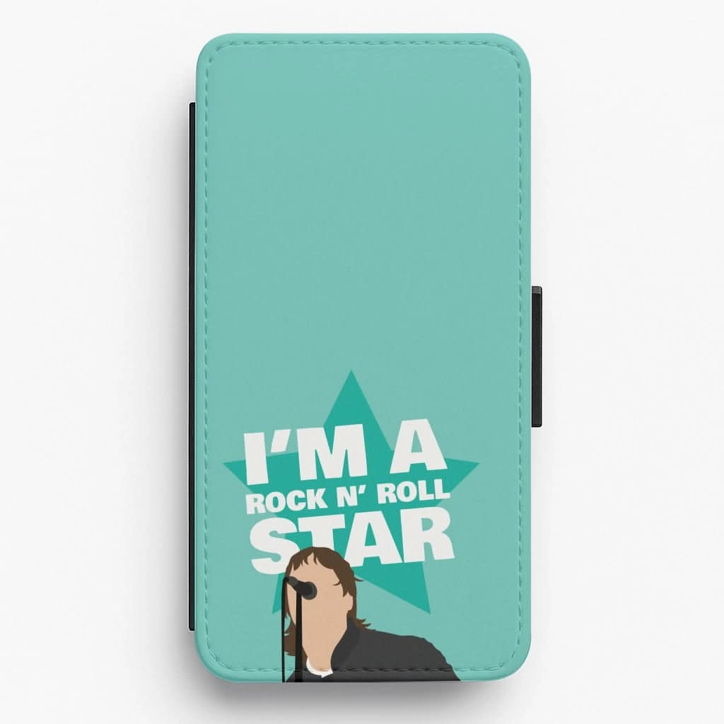 Durable Design Texture Stylish Form I'm A Rock And Roll Star Flip / Wallet Phone Case