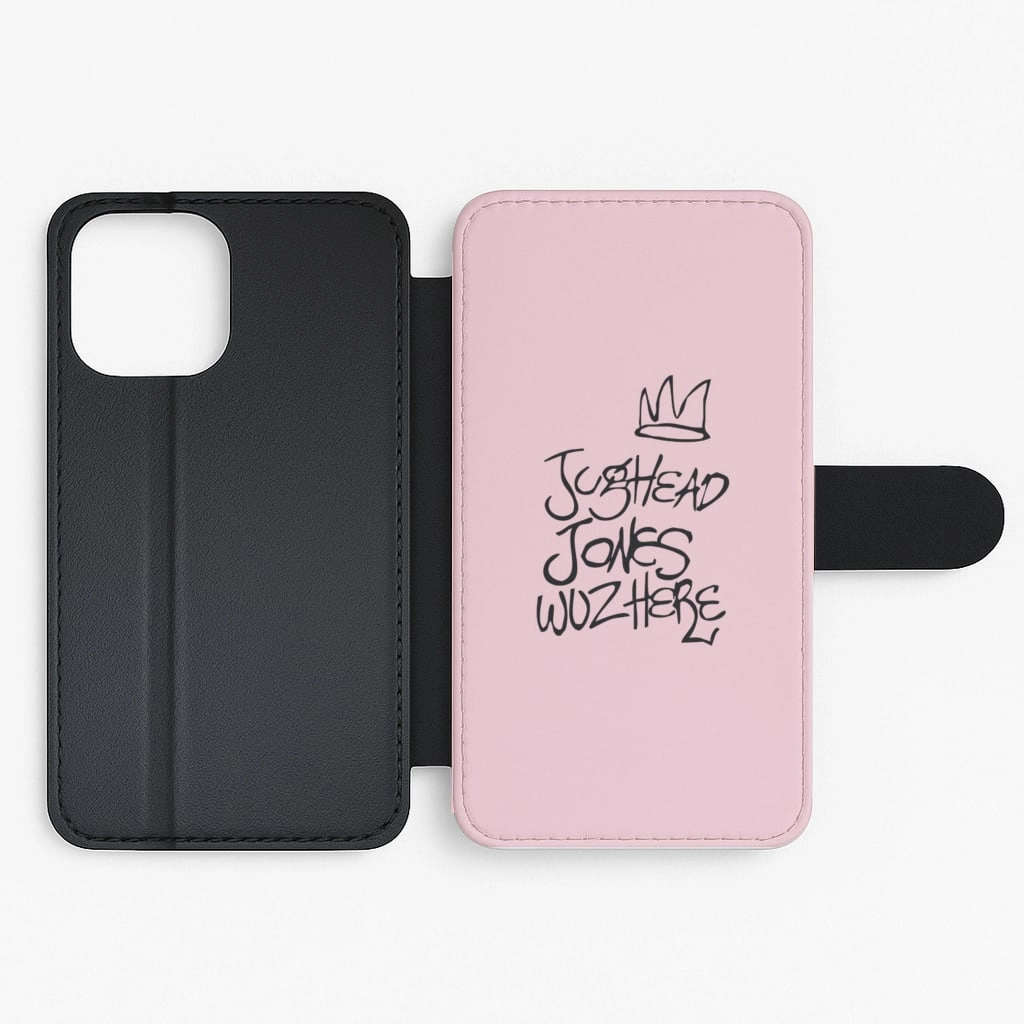 Fashion Detail Jughead Jones Woz Here - Pink Riverdale Flip / Wallet Phone Case