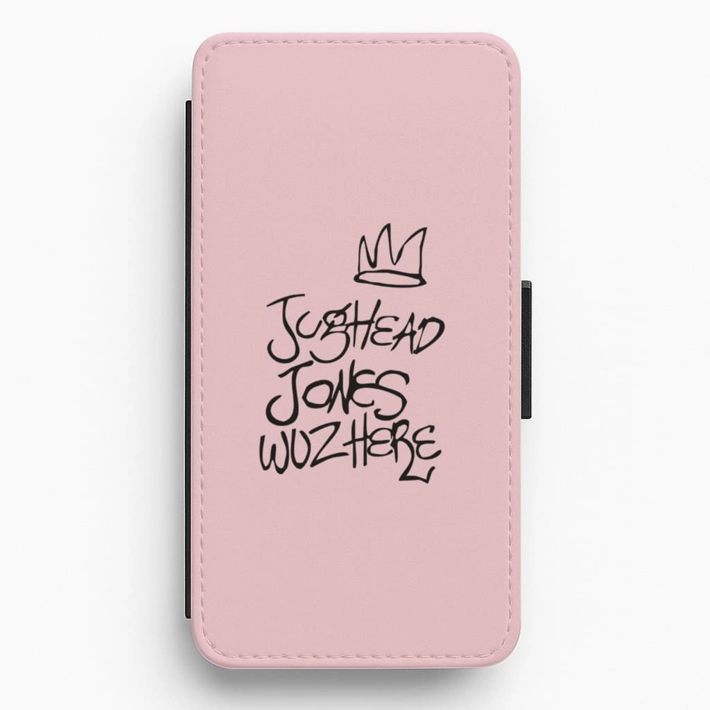 Jughead Jones Woz Here - Pink Riverdale Flip / Wallet Phone Case Elegant Texture