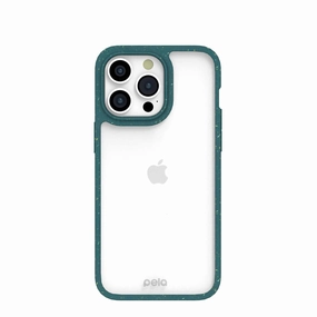 Clear iPhone 15 Pro Max Case with Green Ridge Classic Look