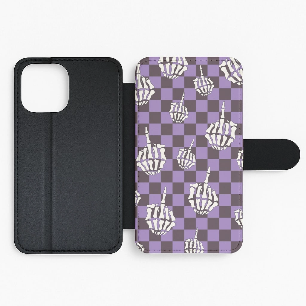Purple Middle Finger Flip / Wallet Phone Case Comfort Design