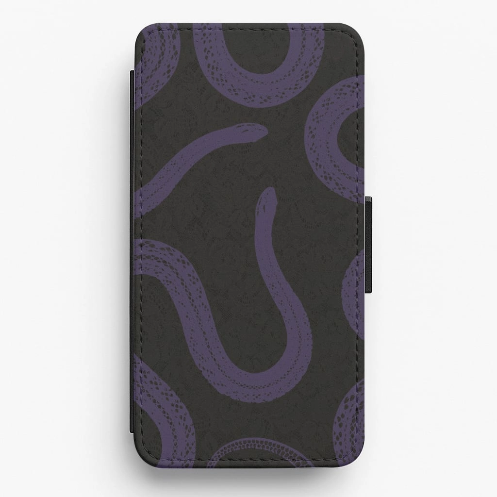 Refined Form Modern Frame Snakes And Lace Pattern Flip / Wallet Phone Case