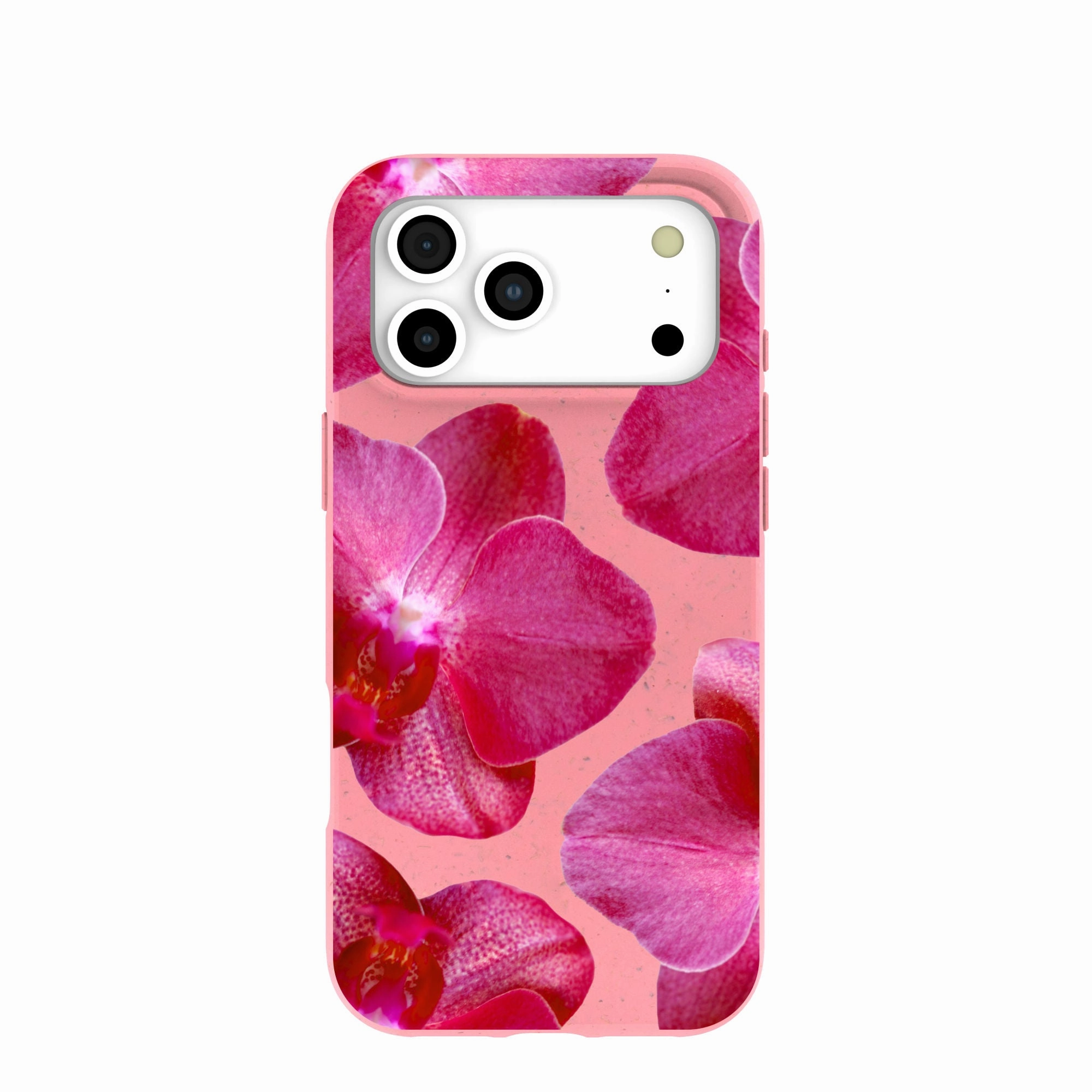 Bubblegum Pink Pink Orchids iPhone 17 Pro Max Case Minimal Design