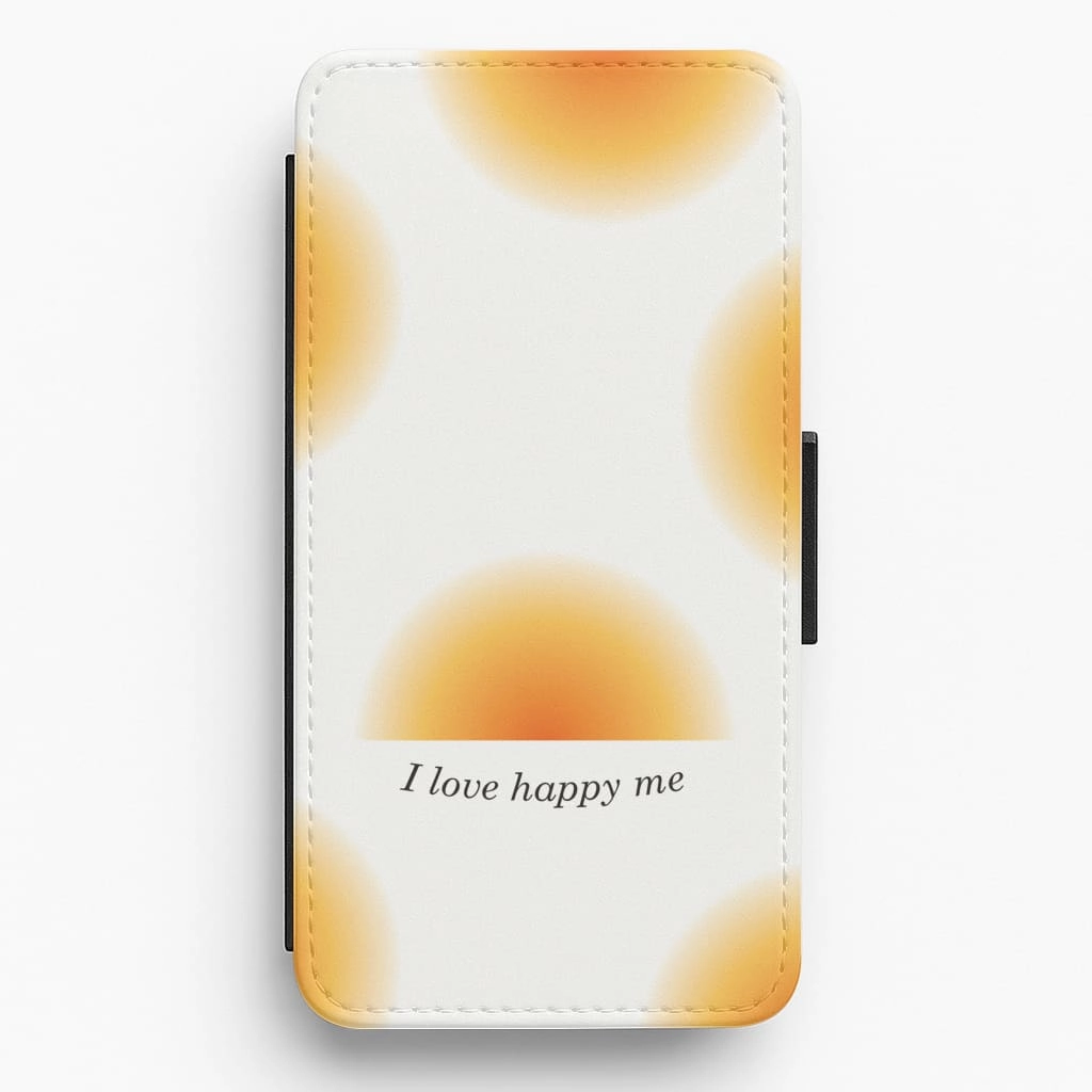 I Love Happy Me Gradient Pattern Flip / Wallet Phone Case Daily Essential