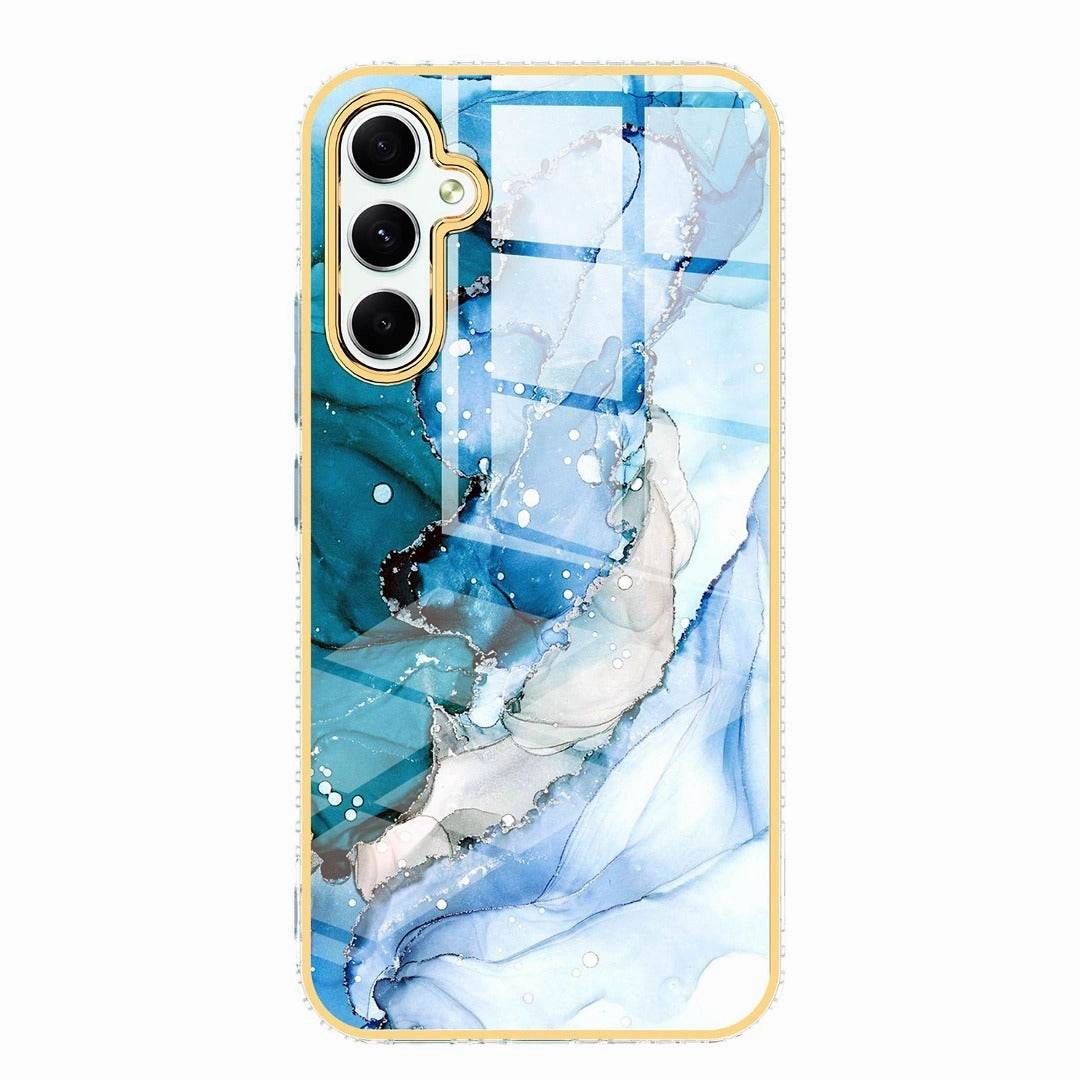 Hand Feel Hybrid Build Texture Sparkle Marble Fusion Phone Case - Samsung