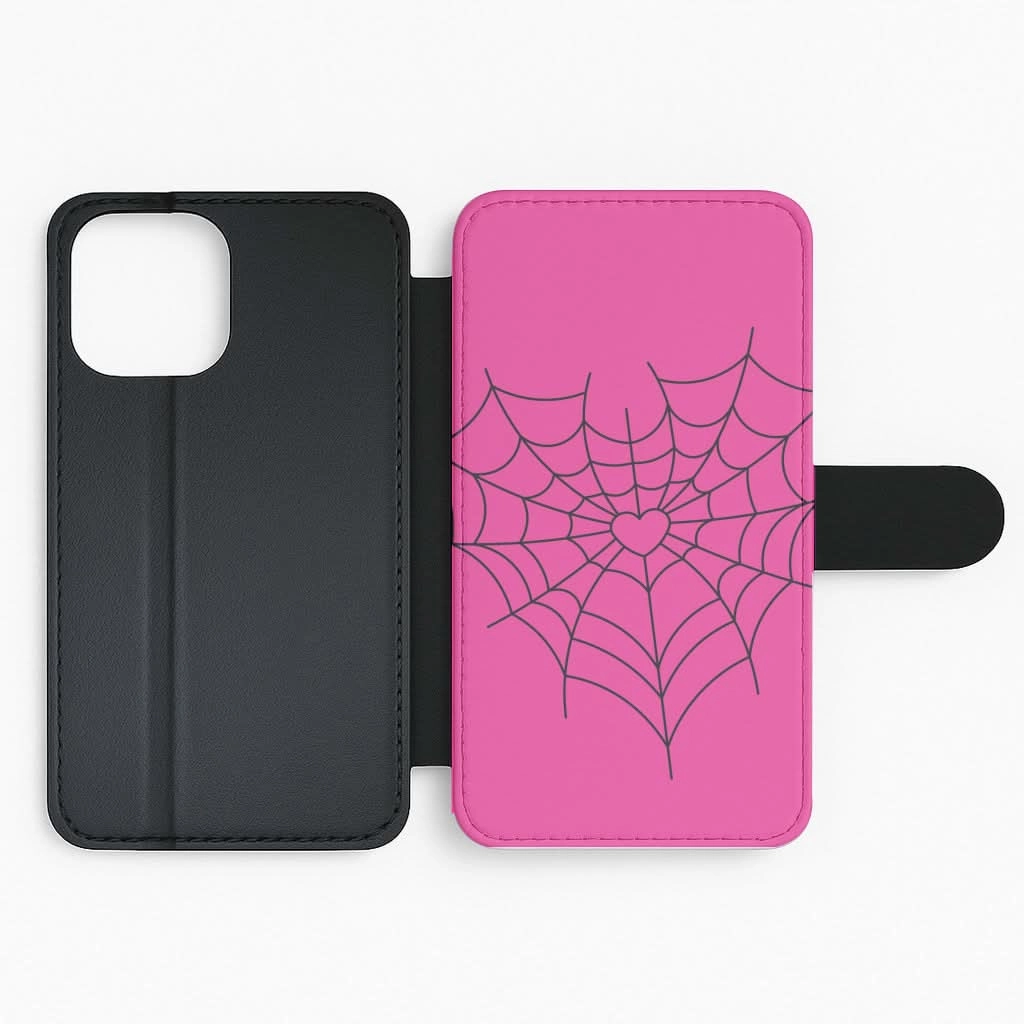 Spiderweb Hearts II Flip / Wallet Phone Case Edge Reinforced