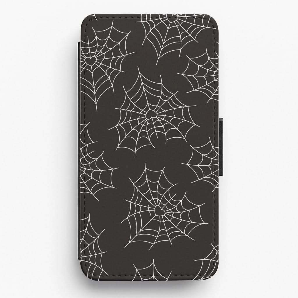 Spiderweb Hearts Pattern Flip / Wallet Phone Case Minimal Edge Luxury Coating