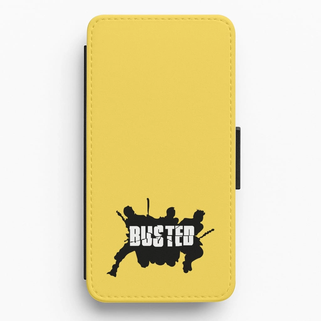 Splatter Text - Bust Band Flip / Wallet Phone Case Vivid Design Texture Sleek Build