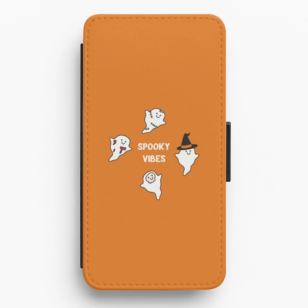 Durable Texture Finish Classic Style Spooky Vibes Ghosties I Flip / Wallet Phone Case