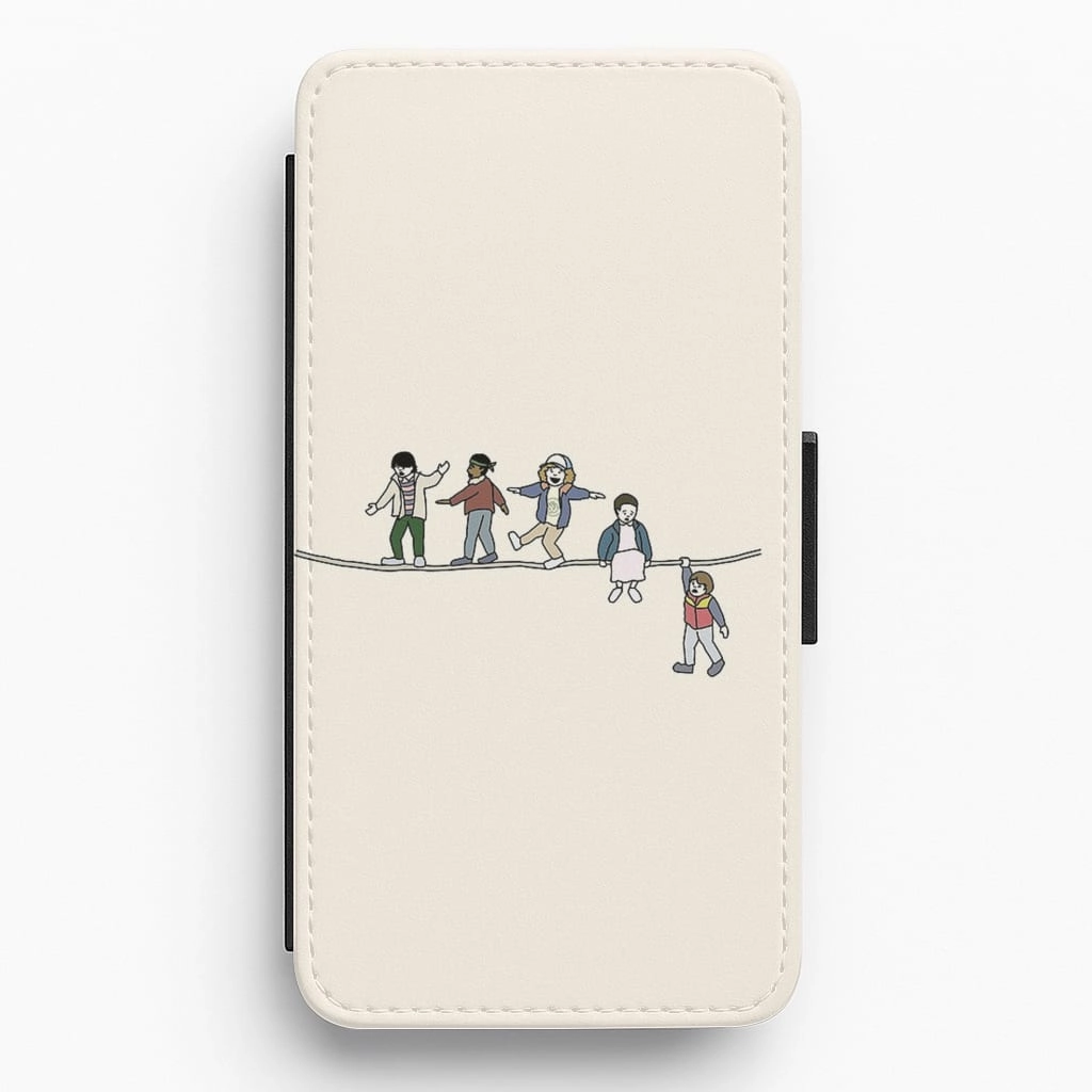 Tough Exterior Modern Grip Design Stranger Acrobats Flip / Wallet Phone Case